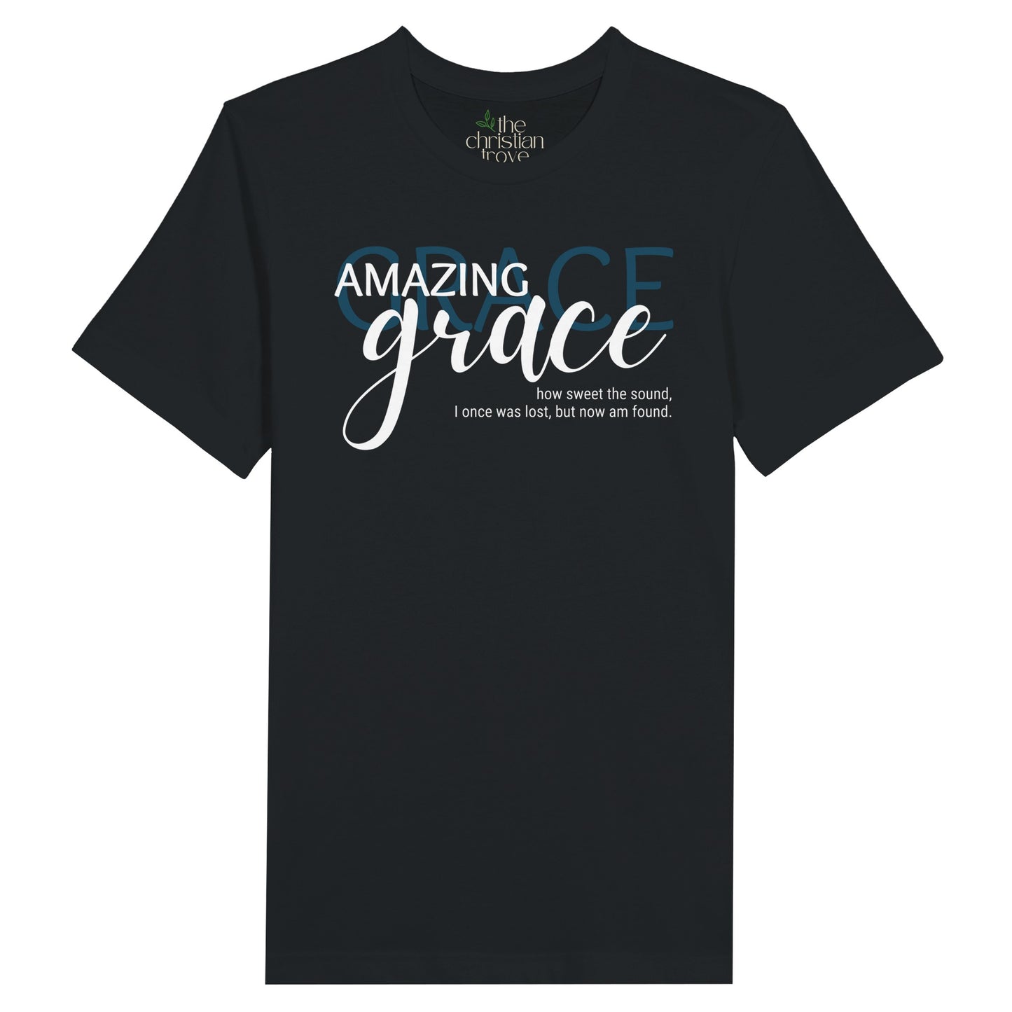 Black Ladies Christian T-shirt with "Amazing Grace " print design