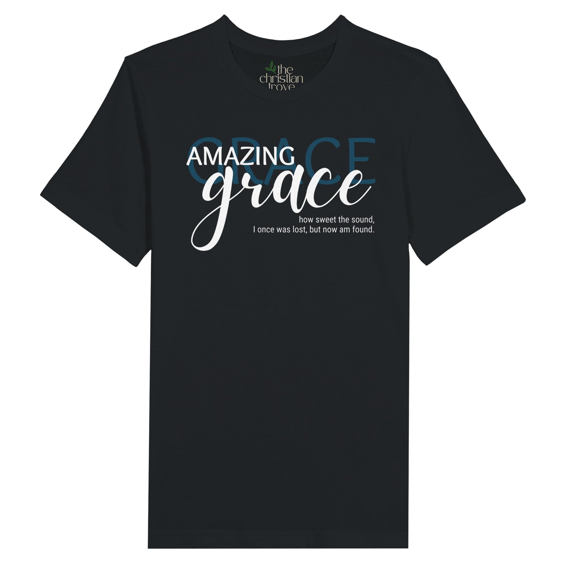 Black Ladies Christian T-shirt with "Amazing Grace " print design